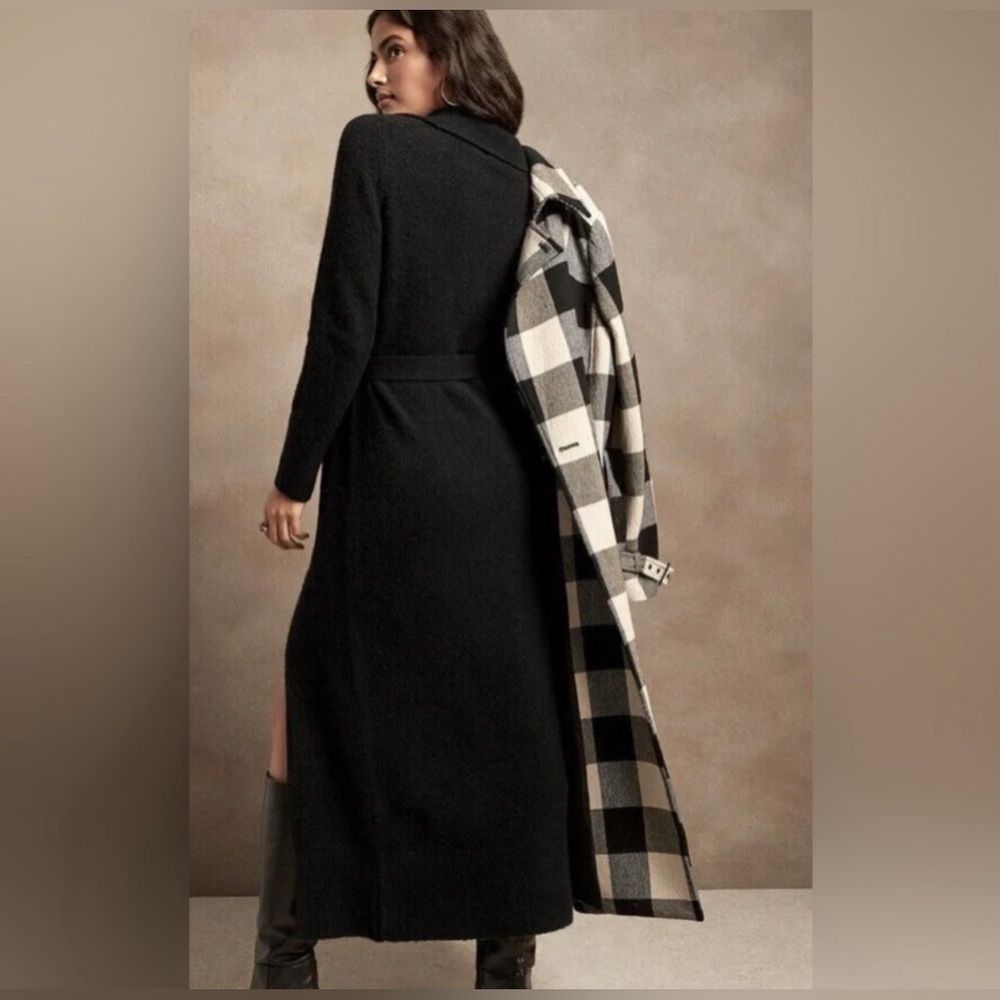 Banana Republic Career Office Luxury Wool Blend Johnny-Collar Sweater Midi Dress - Picture 2 of 11